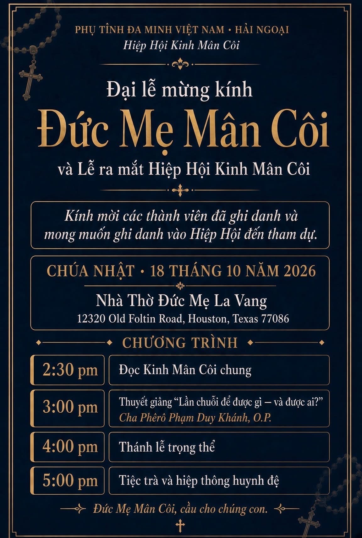 Live: Đại lễ Đức Mẹ Mân Côi năm 2026