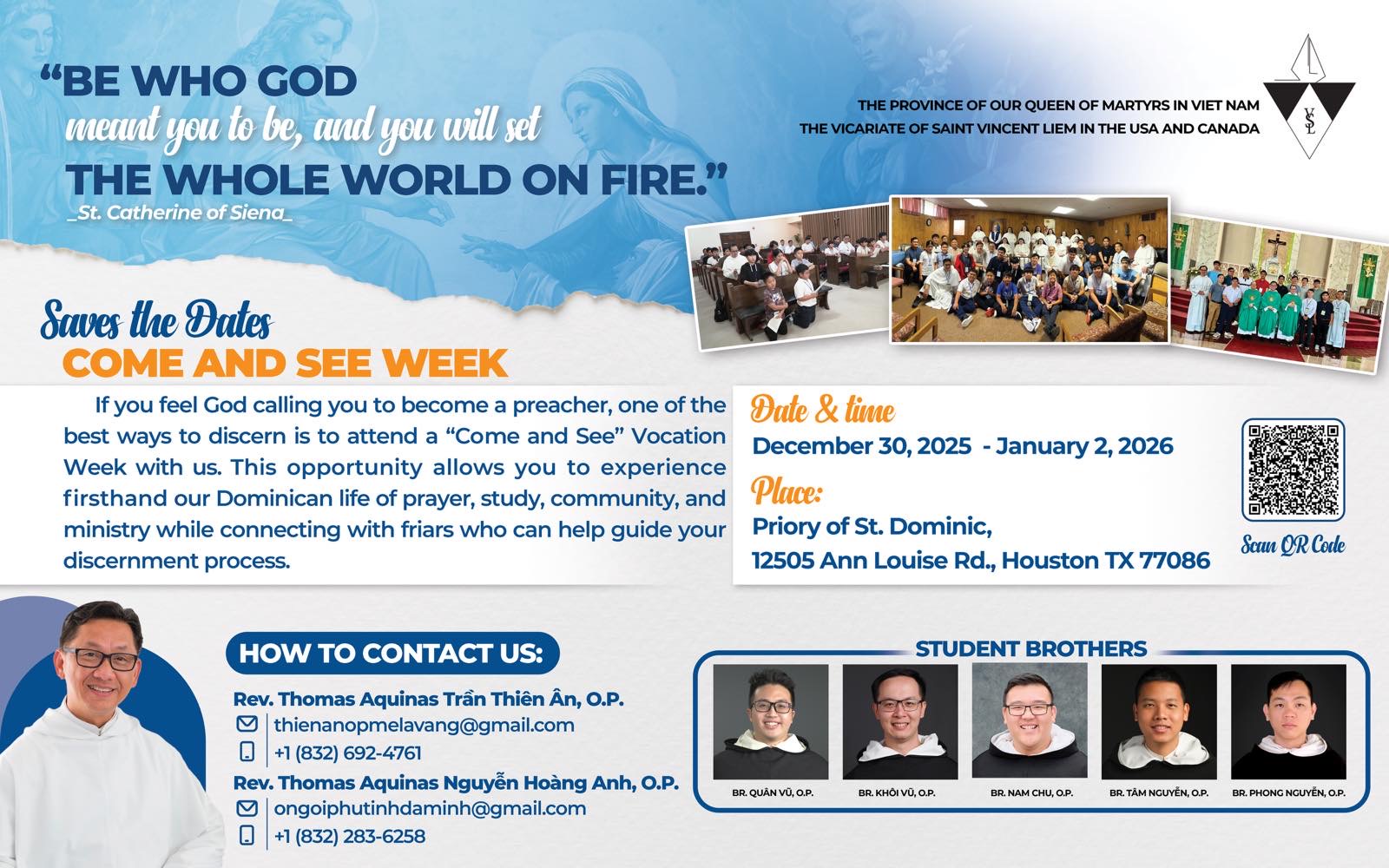 Come and See Week (Tuần Tìm Hiểu Ơn Gọi) December 2025